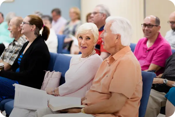 A warm and welcoming environment for new visitors at Kennesaw First Baptist Church.