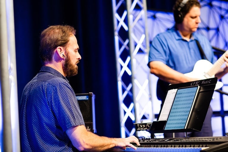 The Praise Band leading worship at Kennesaw First Baptist Church.