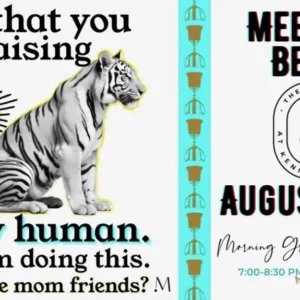 Moms gathering for the MomCo Morning Meetup Kennesaw kickoff at Kennesaw First Church